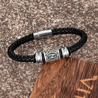Pulsera de cuero con cuenta rúnica Futhark de tu elección, mira las variantes