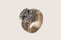 Anel de martelo de Thor em bronze italiano