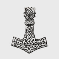 Pendentif marteau de Thor argent avec runes viking