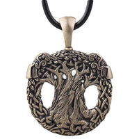 Collier corbeaux en bronze représentation Yggdrasil