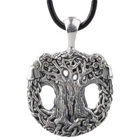 Collier corbeaux en bronze plaqué argent représentant Yggdrasil