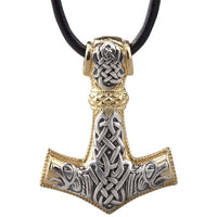 Colgante mjolnir de plata y oro