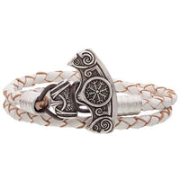 Bracelete Viking machado banhado a prata ou bronze feito à mão
