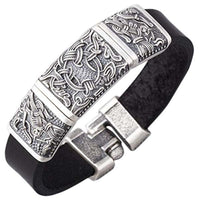 Pulseira viking personalizada com Yggdrasil e Hugin e Munin