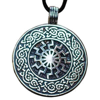 Colgante de Sol Negro Joyería Vikinga de Plata