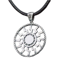 Colgante vikingo sol negro hecho a mano joyería experta