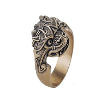 Bague bronze Jormungand serpent de Midgard