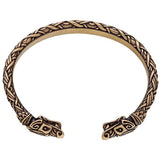 Bracelet viking artisanal représentation Hati et Skoll en bronze