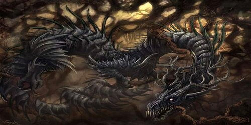 Nidhogg a lenda do dragão de Yggdrasil