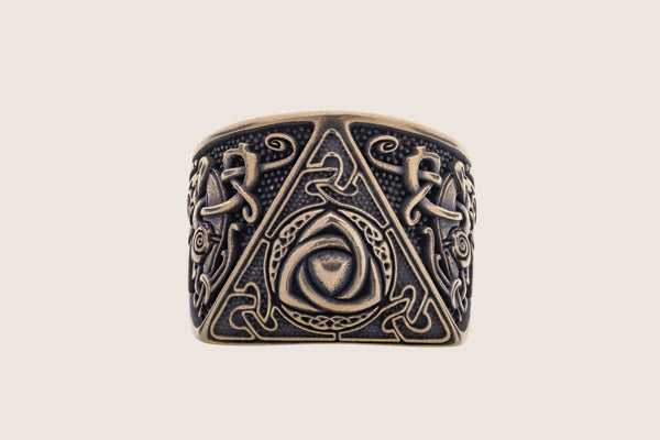 Bague bronze triquetra nordique