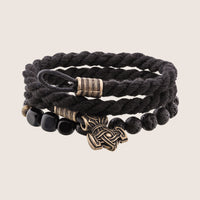 Bracelet viking noir marteau de Thor bronze