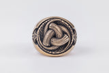 Bague en bronze cornes d'Odin