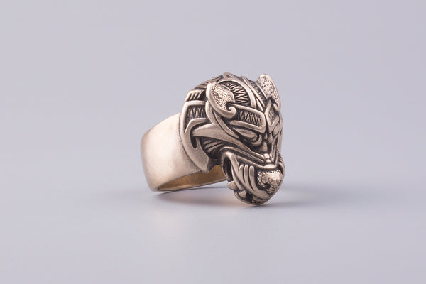 Bague bronze avec loup Fenrir