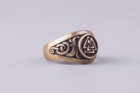 Bague viking Valknut en bronze