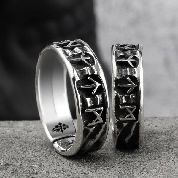 Bague runes viking ajustable