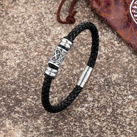 Pulsera de cuero con cuenta rúnica Futhark de tu elección, mira las variantes