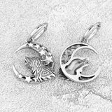 Boucle d'oreille loup viking en acier inoxydable