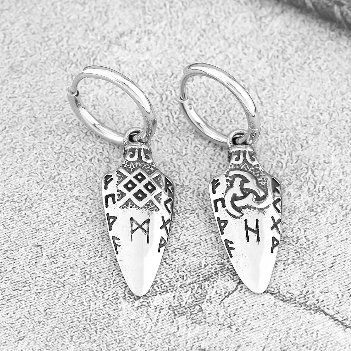 Boucles D'oreilles Viking Valknut - Bijoux Celtique Acier Inoxydable