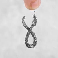 Boucle d'oreille serpent pendante