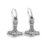 Boucles d'oreilles viking symbole marteau de Thor en acier inoxydable