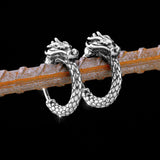 Boucle d'oreille dragon viking en acier inoxydable