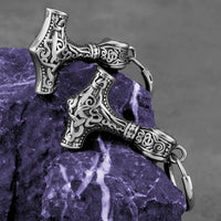 Brincos com símbolo do martelo Viking Thor em aço inoxidável