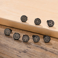 Boucles d'oreilles viking à puces pour hommes avec runes : style punk en acier inoxydables