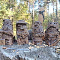 Statue viking en bois Odin