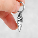 Boucle d'oreille style viking homme pendantes en acier inoxydable : symbole Valknut