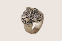 Bague bronze avec loup Fenrir