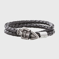 Bracelet viking Valknut plaqué argent : Lance d'Odin Gungnir