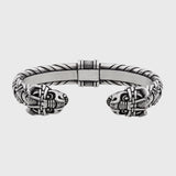 Pulsera de hombre con cabezas de dragón vikingo Ragnar hecha a mano