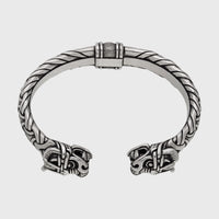 Pulsera de hombre con cabezas de dragón vikingo Ragnar hecha a mano