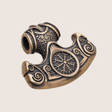 Collier hache viking en bronze : le heaume de la crainte