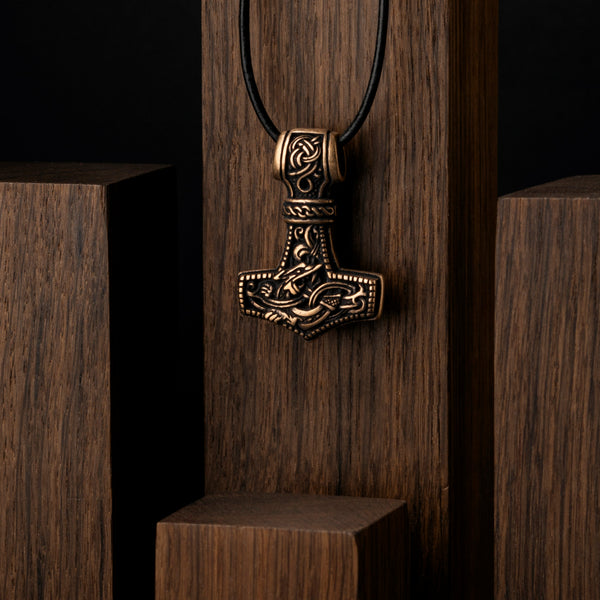 Pendentif marteau de Thor en bronze style Mammen