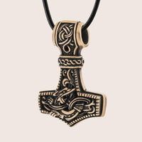 Pendentif marteau de Thor en bronze style Mammen