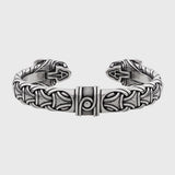 Pulsera de hombre con cabezas de dragón vikingo Ragnar hecha a mano