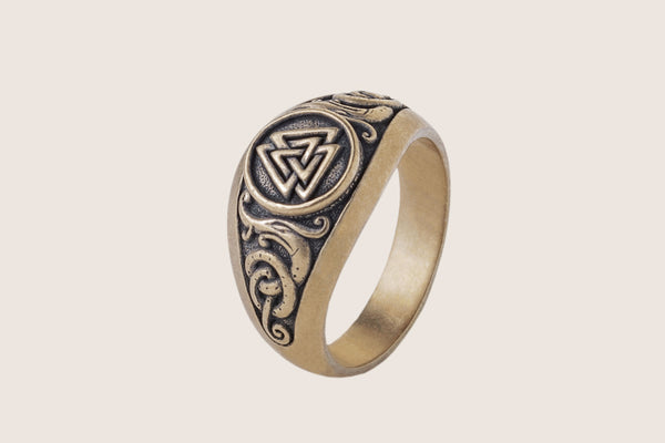 Bague viking Valknut en bronze