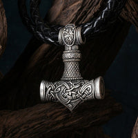 Amulette bronze marteau de Thor couleur argent