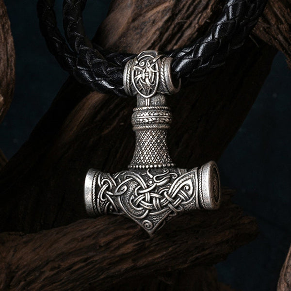 Martillo de Thor amuleto bronce color plata