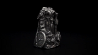 Statue Odin en bronze italien plaqué argent