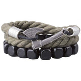Bracelet hache viking corde verte artisanale