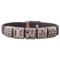Symbole viking Vegvisir Yggdrasil sur bracelet cuir artisanal