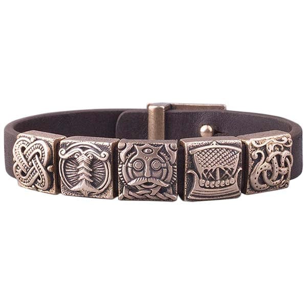 Bracelet motifs nordiques viking argent ou bronze