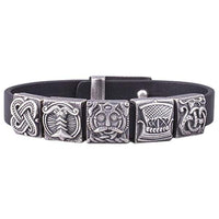 Pulsera con patrón vikingo nórdico de plata o bronce