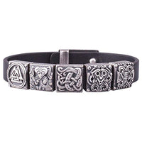 Pulsera vikinga Midgard plateada hecha a mano