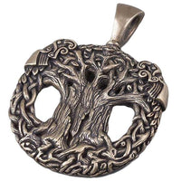 Collier corbeaux en bronze représentation Yggdrasil