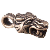 Pendentif collier tête du loup Fenrir bronze brut