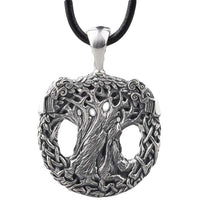 Collier corbeaux en bronze plaqué argent représentant Yggdrasil