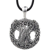 Colar de corvos em prata maciça representando Yggdrasil